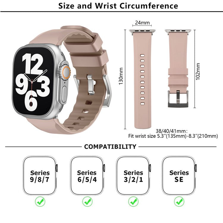 KALEBOL For Apple Watch Series 10 42mm / 9 8 7 41mm / SE (2023) SE (2022) SE 6 5 4 40mm / 3 2 1 38mm Watch Band Dual Color Silicone Strap - Blackish Green