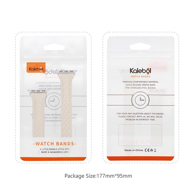 KALEBOL For Apple Watch 10 46mm / Ultra 2 / Ultra 49mm / 9 8 7 45mm / SE (2023) SE (2022) SE 6 5 4 44mm / 3 2 1 42mm Genuine Leather Watch Band - Brown