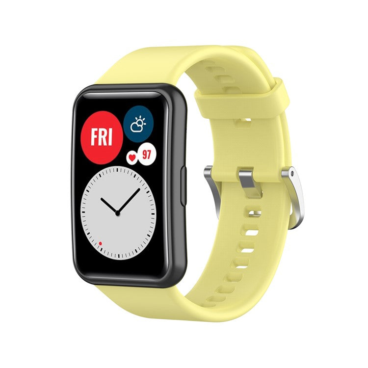 Soft Silicone Watch Strap for Huawei Watch Fit - Yellow