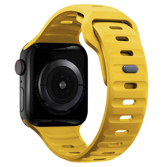 KALEBOL For Apple Watch Series 10 42mm / 9 8 7 41mm / SE (2023) SE (2022) SE 6 5 4 40mm / 3 2 1 38mm Watch Band Sports Silicone Strap - Yellow