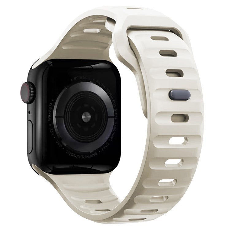KALEBOL For Apple Watch Series 10 42mm / 9 8 7 41mm / SE (2023) SE (2022) SE 6 5 4 40mm / 3 2 1 38mm Watch Band Sports Silicone Strap - Starlight
