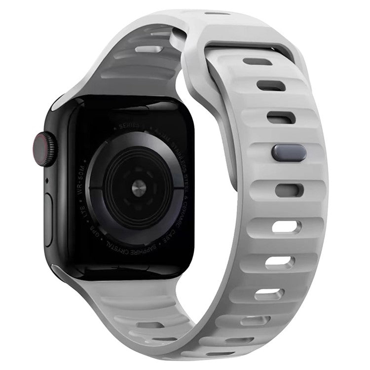 KALEBOL For Apple Watch Series 10 42mm / 9 8 7 41mm / SE (2023) SE (2022) SE 6 5 4 40mm / 3 2 1 38mm Watch Band Sports Silicone Strap - Fog Grey