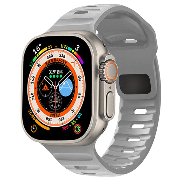 KALEBOL For Apple Watch Series 10 42mm / 9 8 7 41mm / SE (2023) SE (2022) SE 6 5 4 40mm / 3 2 1 38mm Watch Band Sports Silicone Strap - Fog Grey