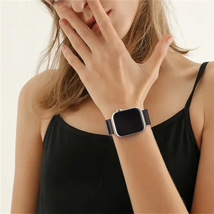 KALEBOL For Apple Watch Series 10 42mm / 9 8 7 41mm / SE (2023) SE (2022) SE 6 5 4 40mm / 3 2 1 38mm Milanese Metal Watchband - Pink / Orange