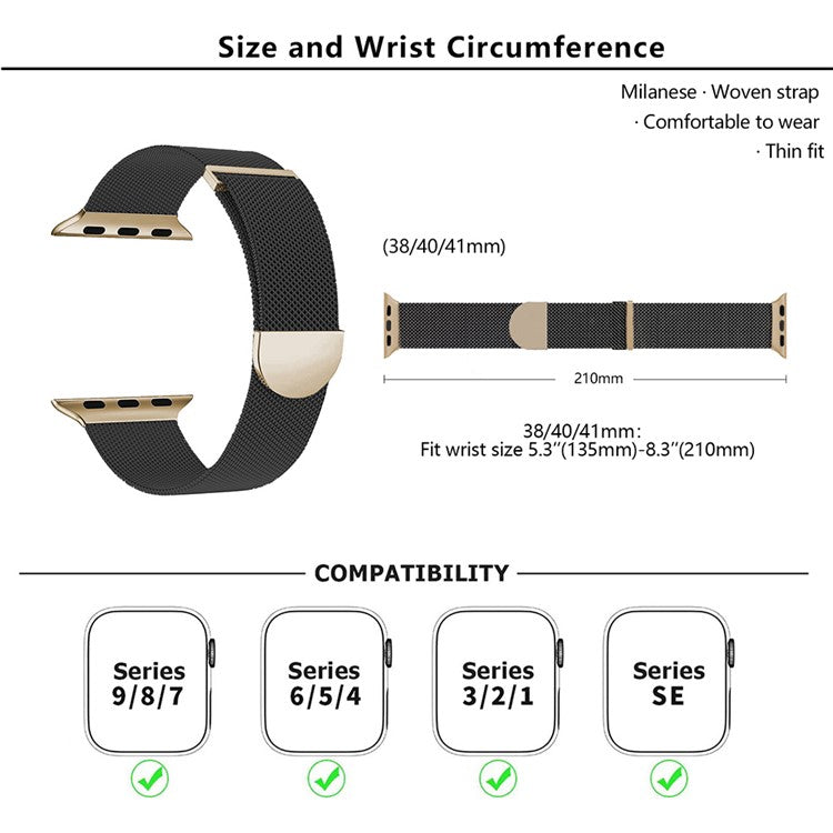 KALEBOL For Apple Watch Series 10 42mm / 9 8 7 41mm / SE (2023) SE (2022) SE 6 5 4 40mm / 3 2 1 38mm Milanese Metal Watchband - Pink / Orange