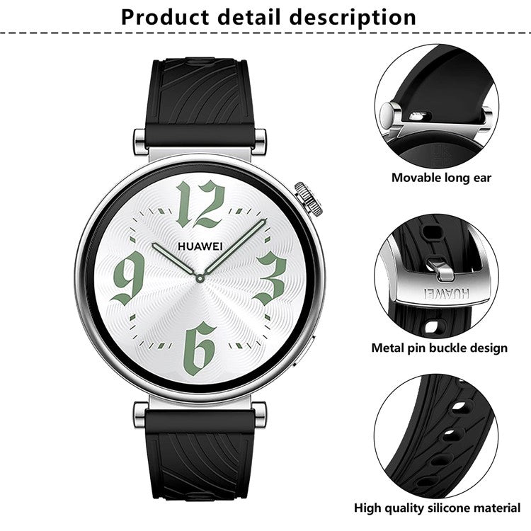 KALEBOL For Huawei Watch GT 4 41mm / Garmin Venu 3S / Asus Zenwatch 3 WI503Q Silicone Watch Band 18mm - Light Green / Silver