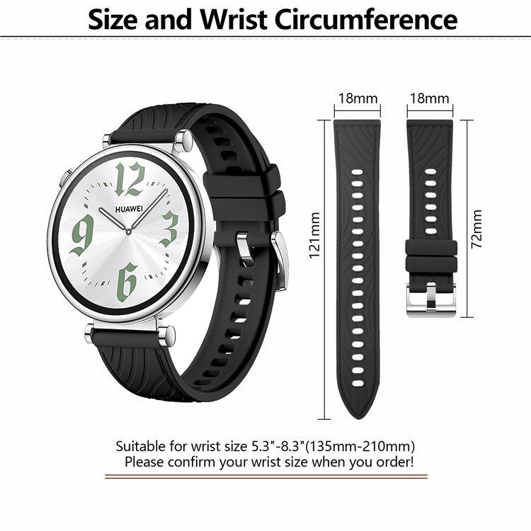 KALEBOL For Huawei Watch GT 4 41mm / Garmin Venu 3S / Asus Zenwatch 3 WI503Q Silicone Watch Band 18mm - Light Green / Silver