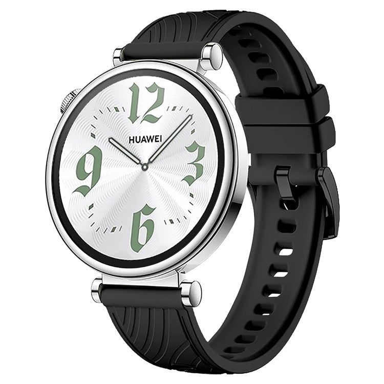 KALEBOL For Huawei Watch GT 4 41mm / Garmin Venu 3S / Asus Zenwatch 3 WI503Q Silicone Watch Band 18mm - Black / Black