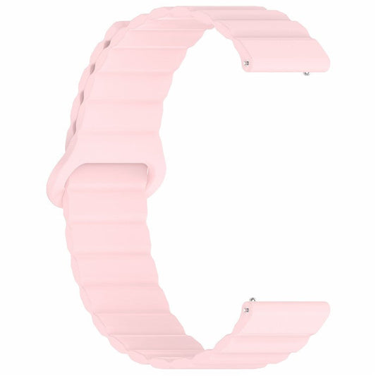For Garmin vivoactive 5 Magnetic Silicone Watch Band 20mm Adjustable Replacement Strap - Pink