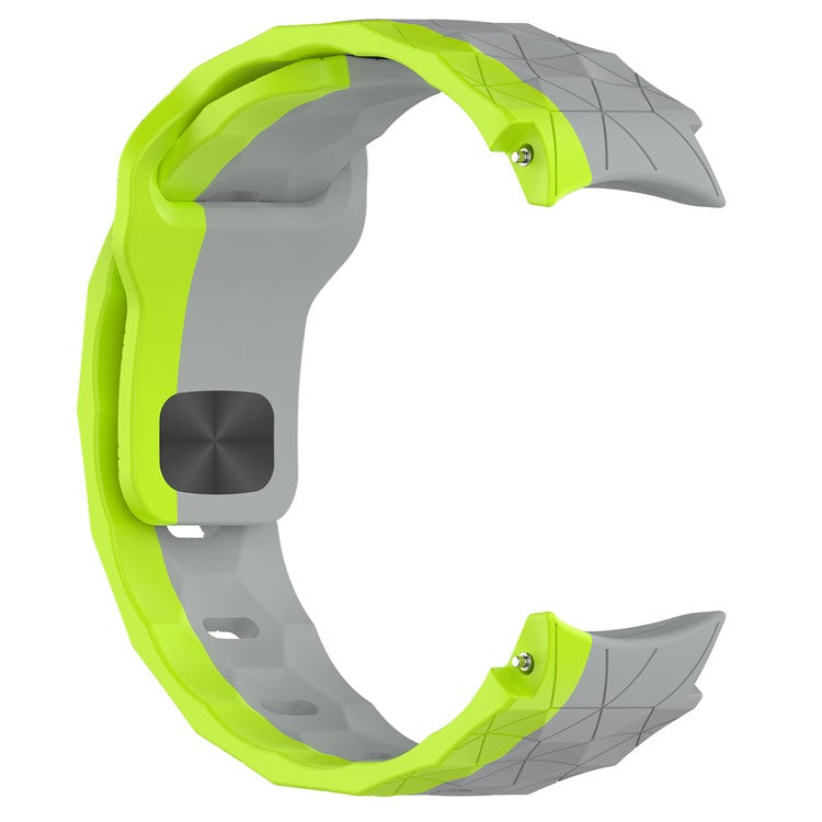 For Samsung Galaxy Watch FE / 7 / 6 / 5 / 4 Watch Band Football Pattern Replacement Silicone Strap - Grey+Green