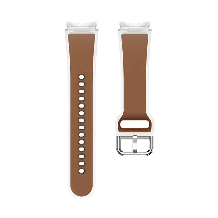 For Samsung Galaxy Watch FE / 7 / 6 / 5 / 4 Transparent Design Watch Band Adjustable Silicone Strap - Transparent Dark Brown