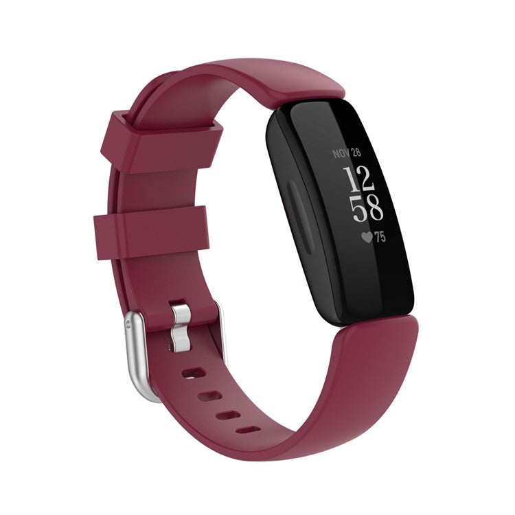 For Fitbit Inspire 2/Ace 3 TPE Smart Watch Replacement Strap [Size: L] - Wine Red