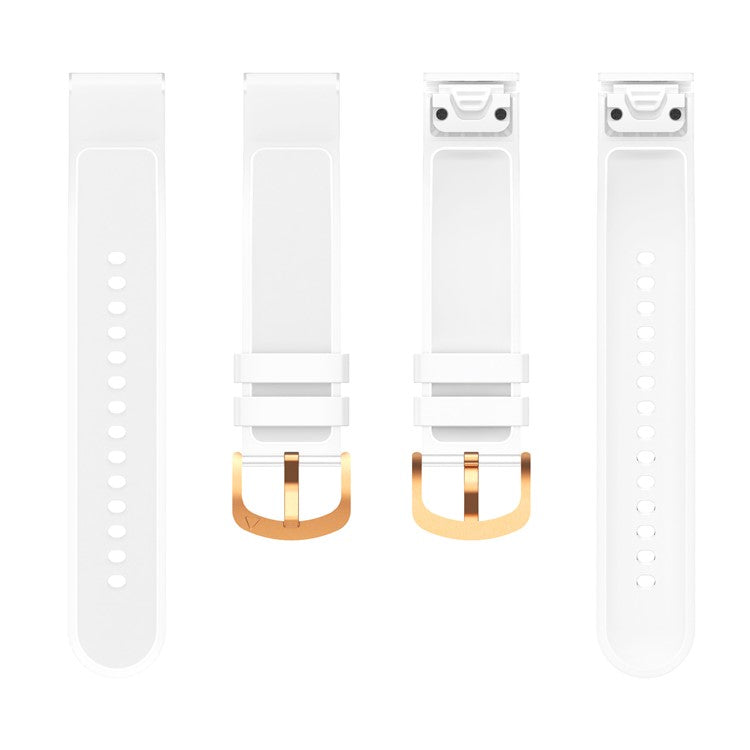 For Garmin Fenix 7S QuickFit 20mm Transparent Design Watch Strap Adjustable Silicone Band - White
