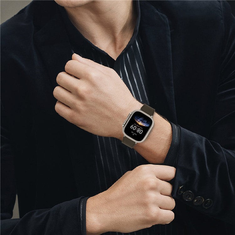For Apple Watch 10 46mm / Ultra 2 / Ultra 49mm / 9 8 7 45mm / SE (2023) SE (2022) SE 6 5 4 44mm / 3 2 1 42mm Genuine Leather Watch Band - Dark Coffee