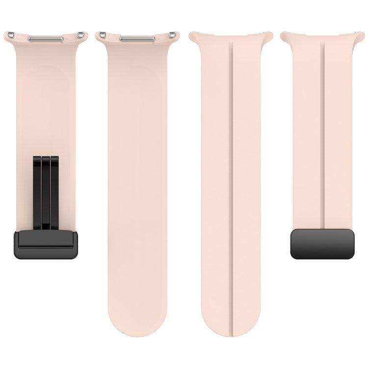 For Samsung Galaxy Watch Ultra 47mm Silicone Watch Band Magnetic Folding Buckle Wrist Strap - Orange