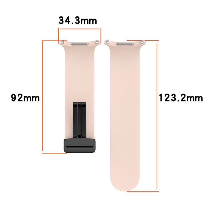 For Samsung Galaxy Watch Ultra 47mm Silicone Watch Band Magnetic Folding Buckle Wrist Strap - Orange