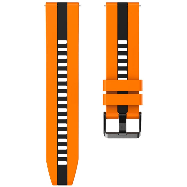 For Huawei Watch 4 / 4 Pro / GT 4 46mm Replacement Strap 22mm Universal Silicone Watch Band - Orange+Black