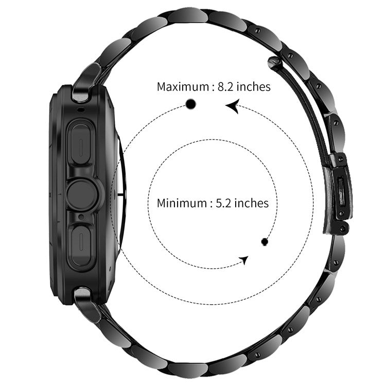 For Samsung Galaxy Watch Ultra 47mm Metal Watch Band Stainless Steel 5-Bead Strap - Black