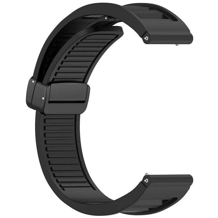 For Huawei Watch 4 / Watch 4 Pro / Watch GT 4 46mm Magnetic Watch Band 22mm Width Silicone Strap Quick Release - Black