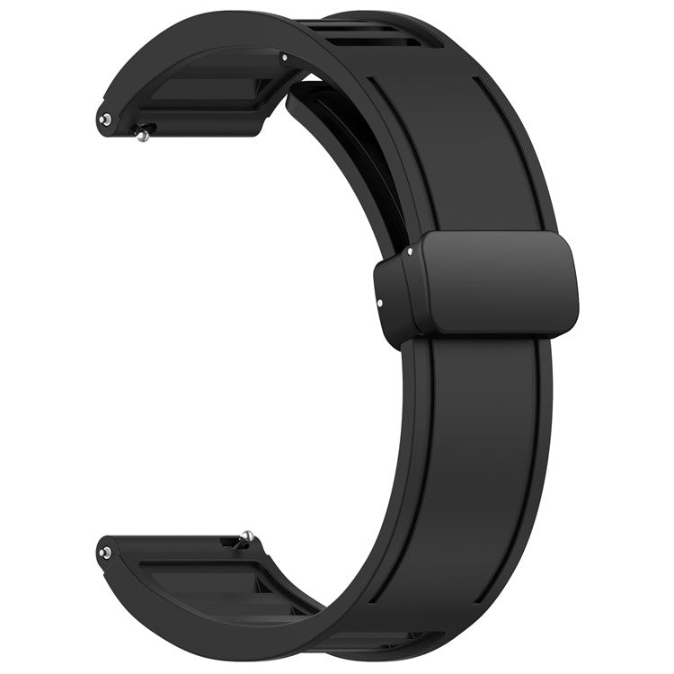 For Huawei Watch 4 / Watch 4 Pro / Watch GT 4 46mm Magnetic Watch Band 22mm Width Silicone Strap Quick Release - Black