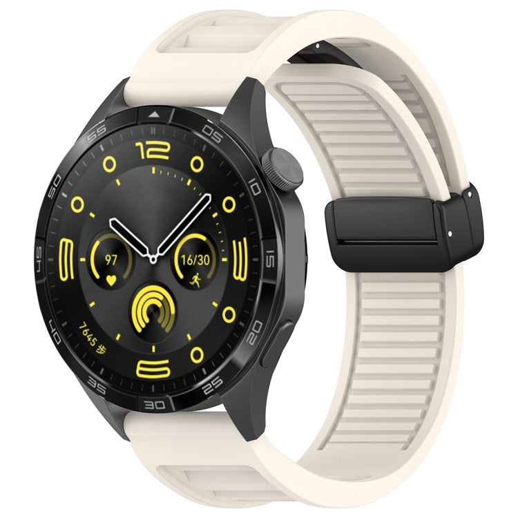 For Huawei Watch 4 / Watch 4 Pro / Watch GT 4 46mm Magnetic Watch Band 22mm Width Silicone Strap Quick Release - Starlight