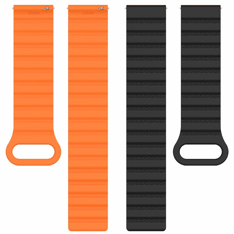 For Huawei Watch GT 3 42mm / GT 3 Pro 43mm Universal 20mm Watch Strap Dot Pattern Magnetic Silicone Band - Black