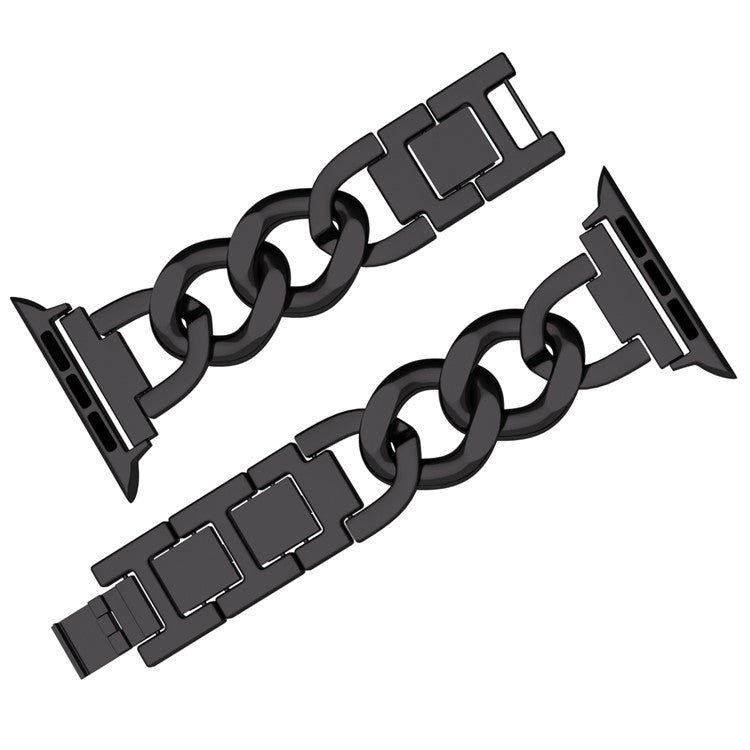 For Apple Watch 10 46mm / Ultra 2 / Ultra 49mm / 9 8 7 45mm / SE (2023) SE (2022) SE 6 5 4 44mm / 3 2 1 42mm Metal Chain Smartwatch Band - Black