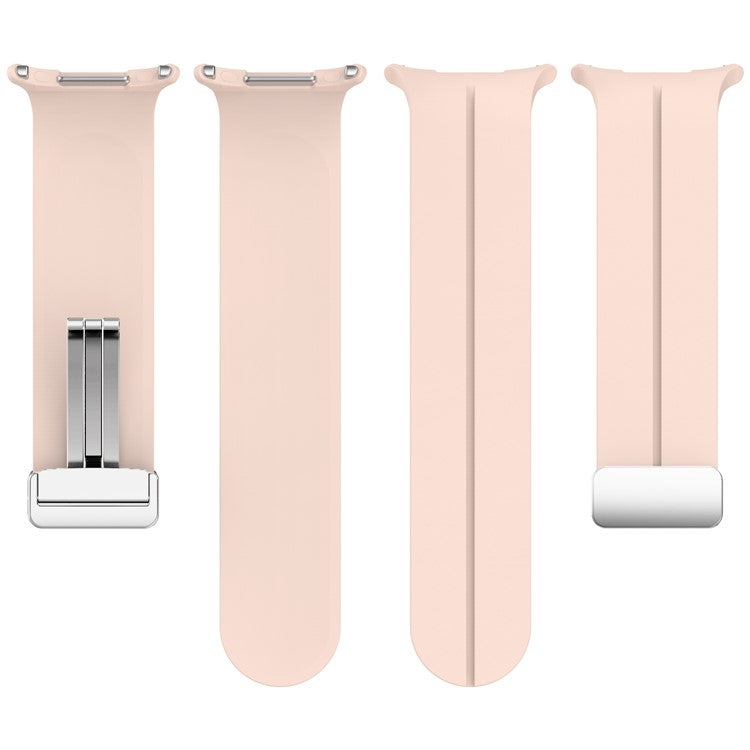 For Samsung Galaxy Watch Ultra 47mm Silicone Smartwatch Band Wrist Strap with Silver Magnetic Folding Buckle - Light Grey