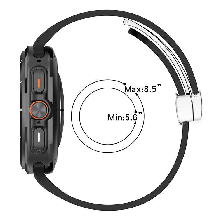 For Samsung Galaxy Watch Ultra 47mm Silicone Smartwatch Band Wrist Strap with Silver Magnetic Folding Buckle - Green