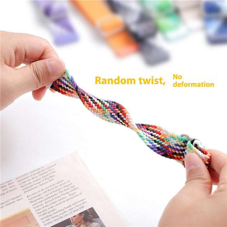 For Samsung Galaxy Watch Ultra 47mm Braided Watch Band Adjustable Nylon Replacement Strap - Green / Black Buckle