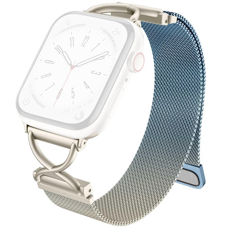 Size L Watch Band For Apple Watch Series 10 9 8 7 SE 6 5 4 3 2 1 42mm 41mm 40mm 38mm Metal Strap Wrist Band - Gradient Starlight