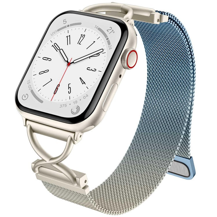 Size L Watch Band For Apple Watch Series 10 9 8 7 SE 6 5 4 3 2 1 42mm 41mm 40mm 38mm Metal Strap Wrist Band - Gradient Starlight