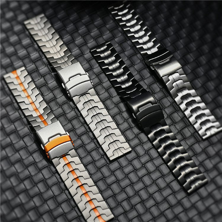 For Huawei Watch GT 4 46mm / Watch 4 / 4 Pro / GT / Samsung Galaxy Watch3 45mm Titanium Alloy Strap 22mm Safety Buckle Watch Band - Silver