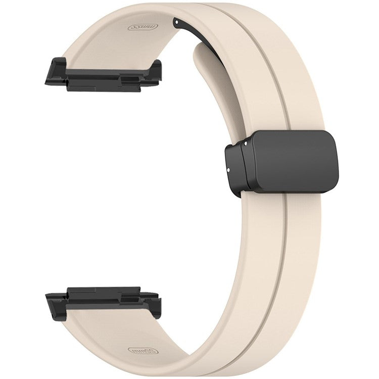 For Xiaomi Watch H1 Watchband Soft Silicone Watch Strap with Magnetic Buckle - Retro White