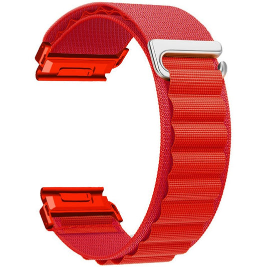 For Garmin Fenix 7 / 7 Pro / 5 Watch Band 22mm Quick Release C Buckle Nylon Watch Strap - Red