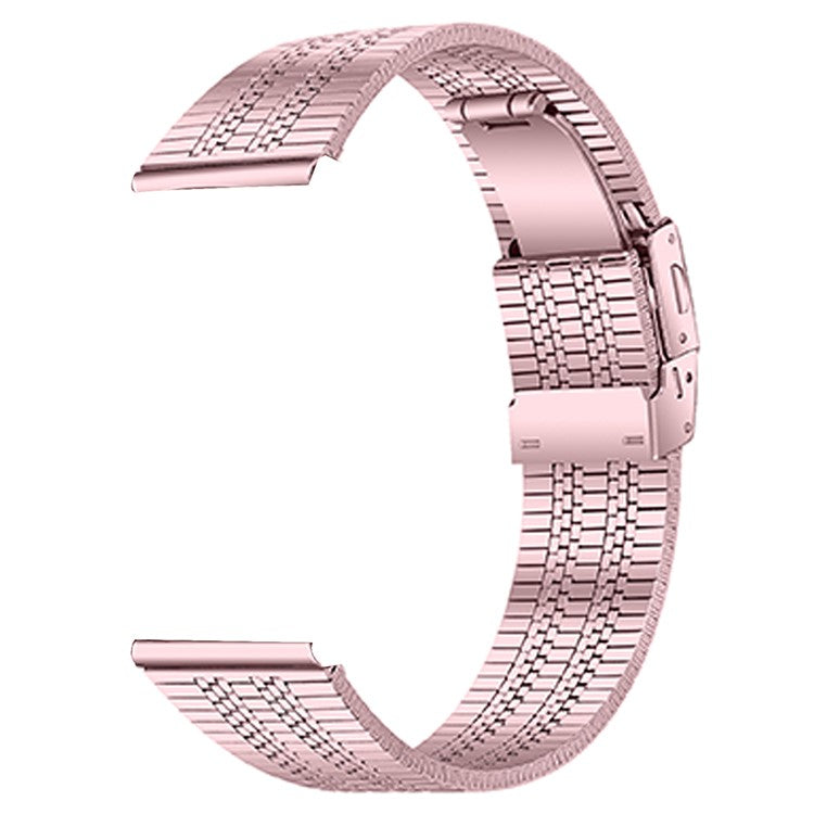 For Haylou Solar LS05 Watch Band Stainless Steel Replacement Strap - Rose Pink