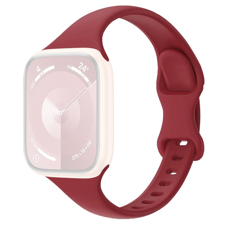 For Apple Watch Series 10 42mm / 9 8 7 41mm / SE (2023) SE (2022) SE 6 5 4 40mm / 3 2 1 38mm Watch Band Silicone Strap - Wine Red
