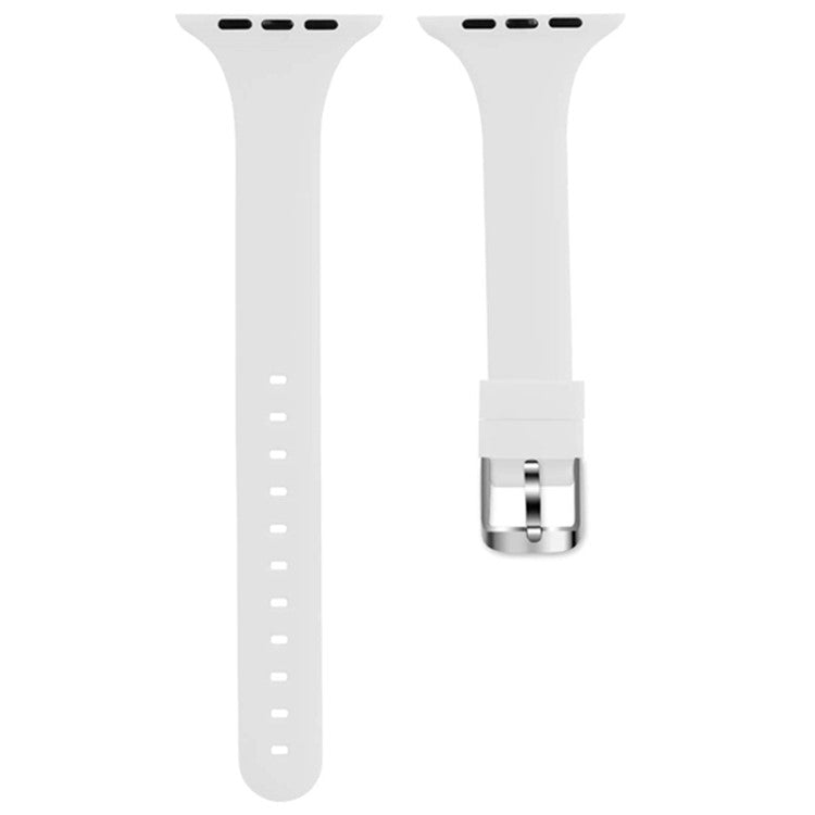For Apple Watch 10 46mm / Ultra 2 / Ultra 49mm / 9 8 7 45mm / SE (2023) SE (2022) SE 6 5 4 44mm / 3 2 1 42mm Strap Silicone Sport Watch Band - White