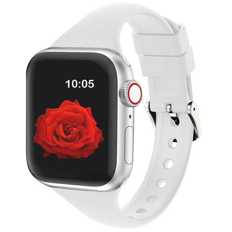 For Apple Watch 10 46mm / Ultra 2 / Ultra 49mm / 9 8 7 45mm / SE (2023) SE (2022) SE 6 5 4 44mm / 3 2 1 42mm Strap Silicone Sport Watch Band - White