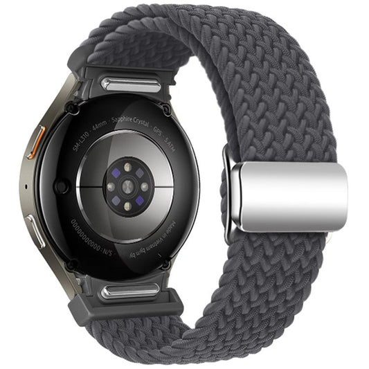 For Samsung Galaxy Watch FE 40mm / Watch7 / 6 / 6 Classic / 5 / 5 Active / 5 Pro / 4 / 4 Classic / 4 Active Braided Watch Band Magnetic Strap - Space Grey