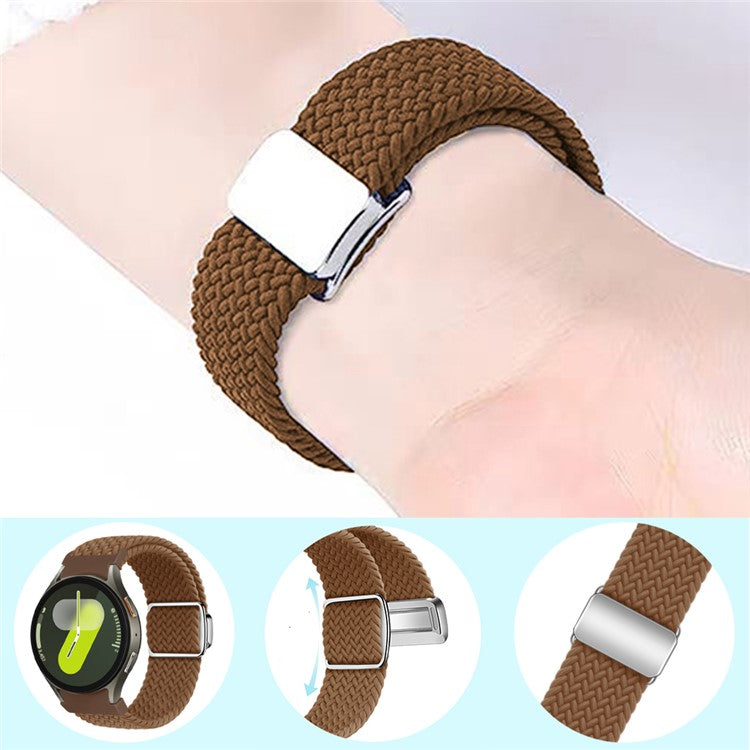 For Samsung Galaxy Watch FE 40mm / Watch7 / 6 / 6 Classic / 5 / 5 Active / 5 Pro / 4 / 4 Classic / 4 Active Braided Watch Band Magnetic Strap - Space Grey