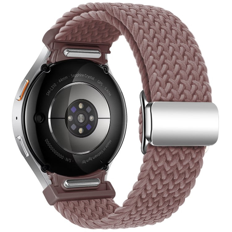 For Samsung Galaxy Watch FE 40mm / Watch7 / 6 / 6 Classic / 5 / 5 Active / 5 Pro / 4 / 4 Classic / 4 Active Braided Watch Band Magnetic Strap - Smoky Purple