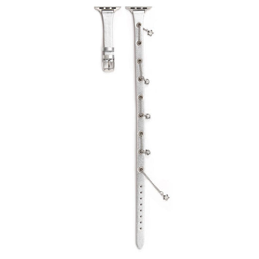 For Apple Watch 10 46mm / Ultra 2 / Ultra 49mm / 9 8 7 45mm / SE (2023) SE (2022) SE 6 5 4 44mm / 3 2 1 42mm Star Rhinestone Chain Strap - Silver