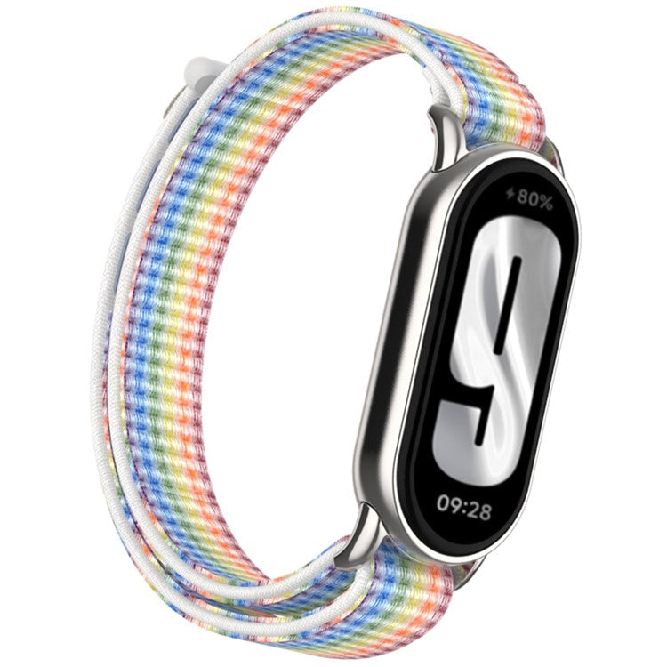 For Xiaomi Smart Band 9 / 8 Watch Strap Nylon Loop Adjustable Wrist Band - Rainbow