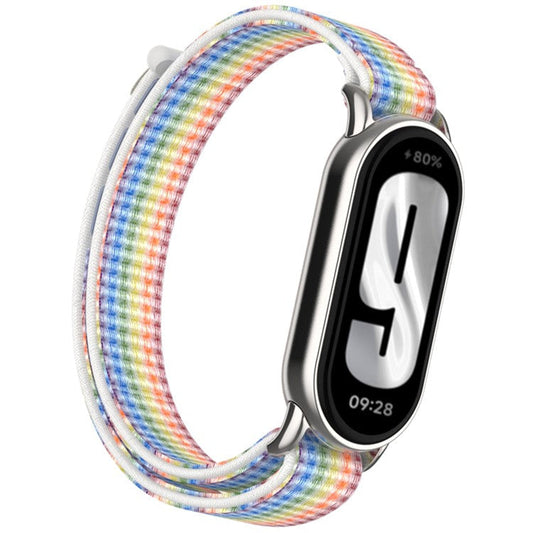 For Xiaomi Smart Band 9 / 8 Watch Strap Nylon Loop Adjustable Wrist Band - Rainbow