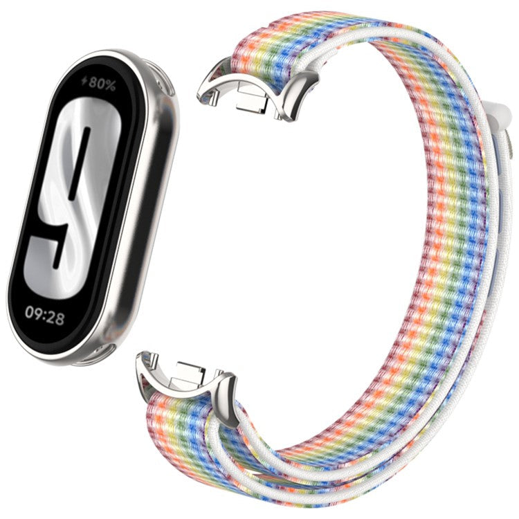 For Xiaomi Smart Band 9 / 8 Watch Strap Nylon Loop Adjustable Wrist Band - Rainbow