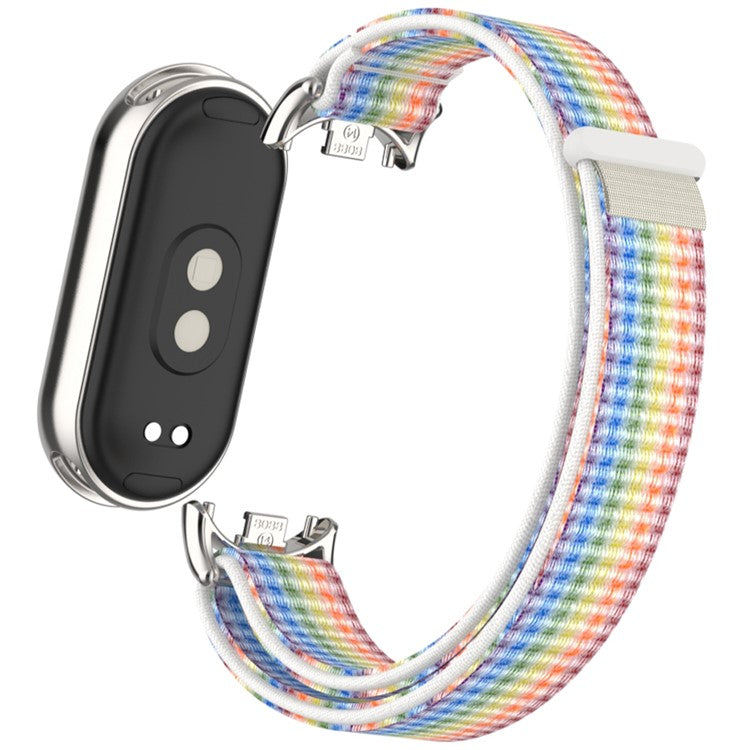 For Xiaomi Smart Band 9 / 8 Watch Strap Nylon Loop Adjustable Wrist Band - Rainbow
