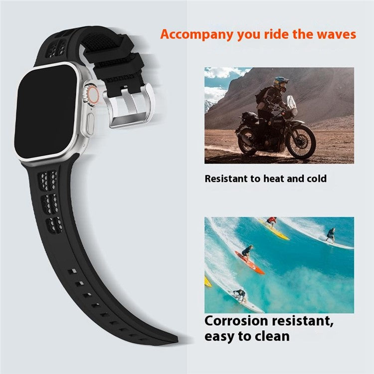 Watch Strap for Apple Watch Series 10 42mm / 9 8 7 41mm / SE (2023) SE (2022) SE 6 5 4 40mm / 3 2 1 38mm Silicone Band - Green