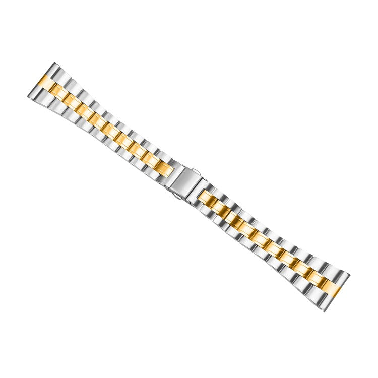 For Fossil Gen 5 Carlyle Stainless Steel Band Lines Design Ultra-Thin Watch Strap - Silver+Gold