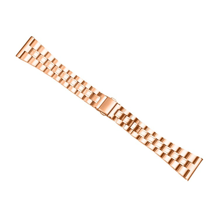 For Fossil Gen 5 Carlyle Stainless Steel Band Lines Design Ultra-Thin Watch Strap - Rose Gold